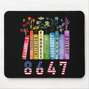 Equal Rights Book Flower Anti Trump Feminist Women Mouse Pad