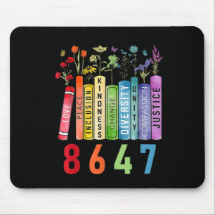 Equal Rights Book Flower Anti Trump Feminist Women Mouse Pad