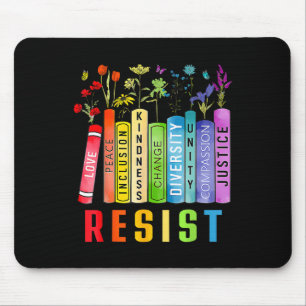Equal Rights Book Flower Trump Women Rights Femini Mouse Pad