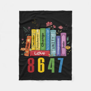 Equal Rights Book Flowers 8647 Trump Feminist Wome Fleece Blanket