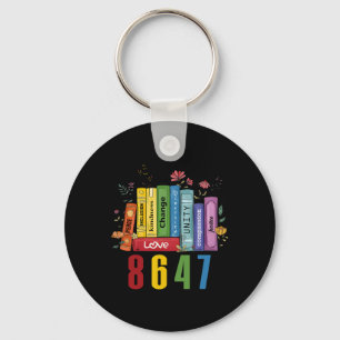 Equal Rights Book Flowers 8647 Trump Feminist Wome Key Ring
