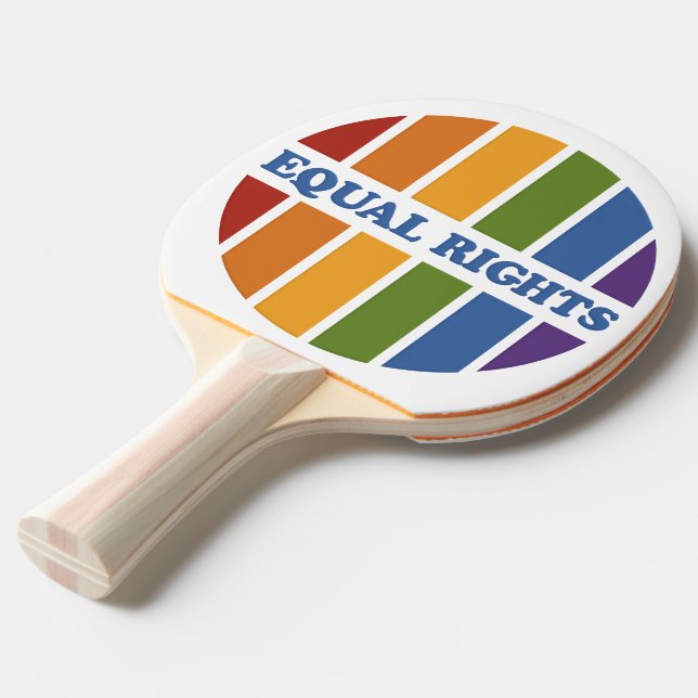 Equal Rights custom monogram ping pong paddle (Front Angle)