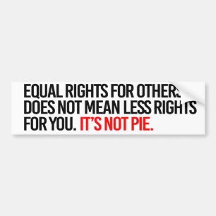 Equal Rights for others does not mean less rights  Bumper Sticker
