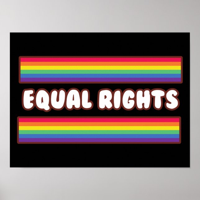 Equal rights. LGBT+pride. rainbow flag Poster (Front)