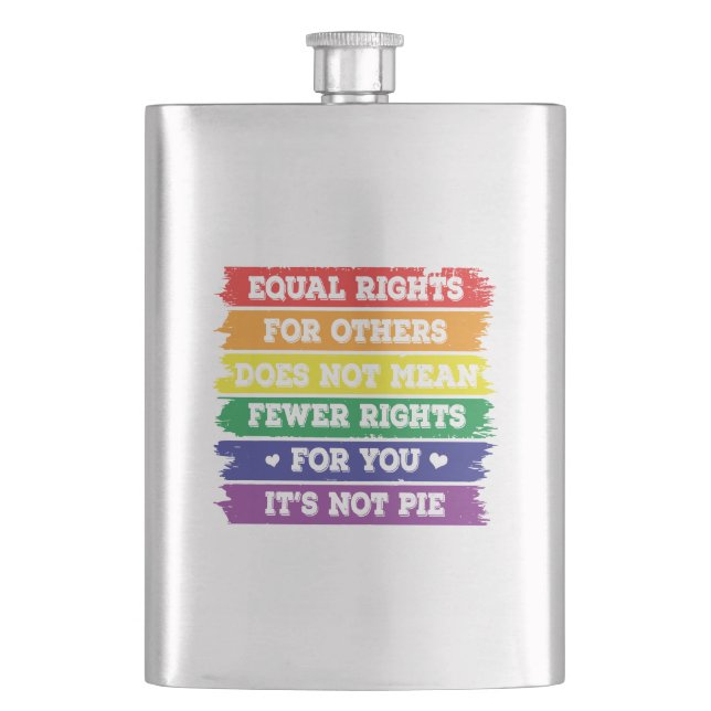 Equal Rights | LGBTQ Rights | Pride Parade | Ally Hip Flask (Front)