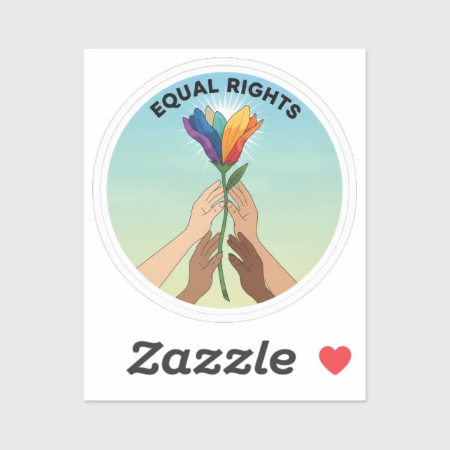 Equal Rights Rainbow Flower – Diversity and Unity (Sheet)