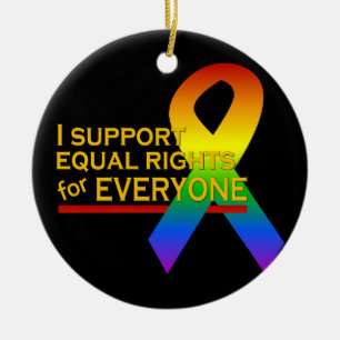 Equal Rights Supporter ornament, customise Ceramic Tree Decoration