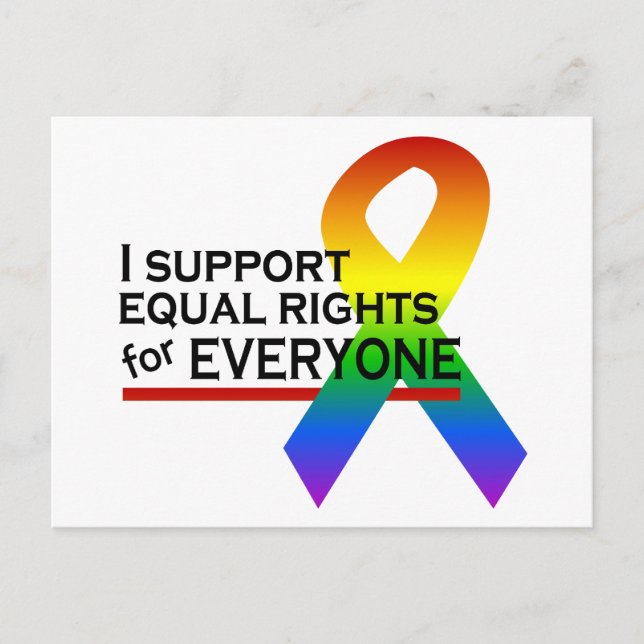 Equal Rights Supporter postcard, customise Postcard (Front)