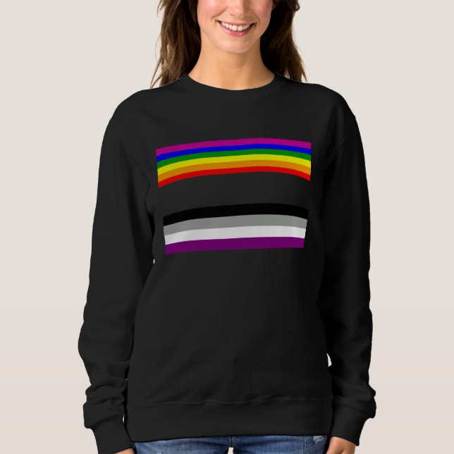 Equal Sign Ace Flag Asexual Lesbian Equality Suppo Sweatshirt (Front)
