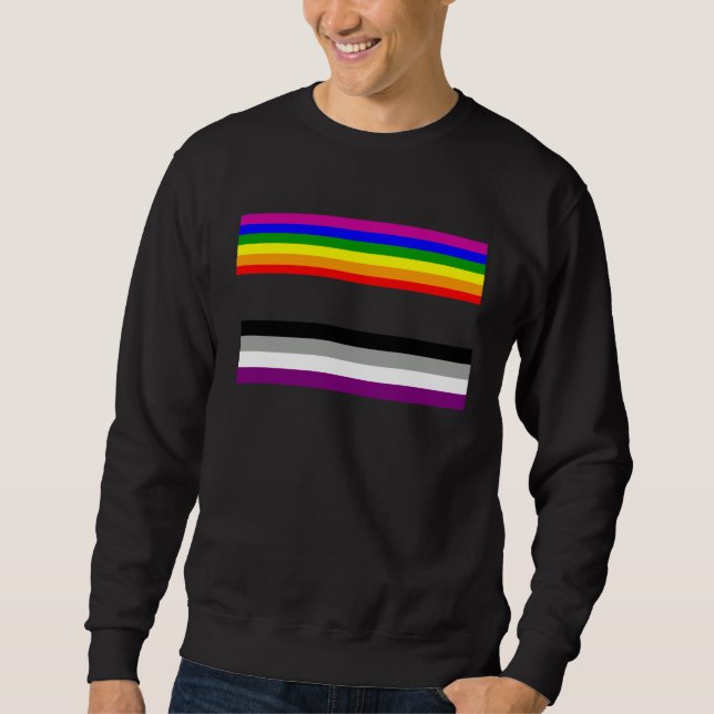 Equal Sign Ace Flag Asexual Lesbian Equality Suppo Sweatshirt (Front)