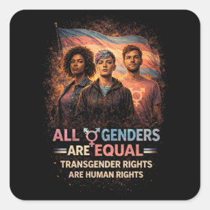 Equal Under Every Flag Square Sticker