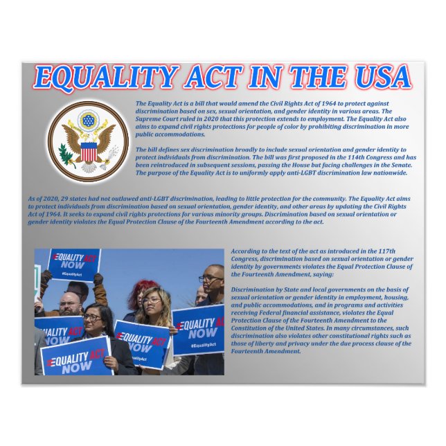 Equality Act in the USA Photo Print (Front)