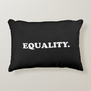 Equality black white modern typography minimalist decorative cushion