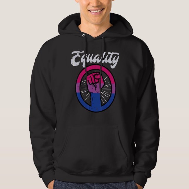 Equality Fist Bisexual Bi Pride Stuff Flag Lgbtq M Hoodie (Front)