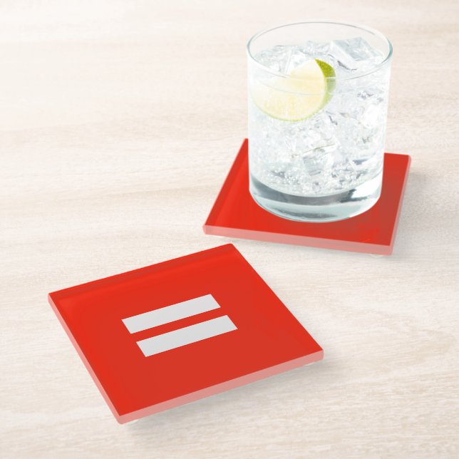 Equality Flag Glass Coaster (Angled)
