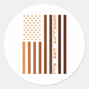 Equality For All Black History Month Women Men Pri Classic Round Sticker
