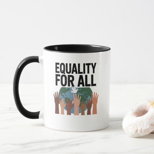 Equality For All – Human Rights Day 2025 Mug (With Donut)
