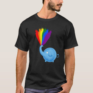 Equality Gay Queer LGBT Pride Rainbow Flag Elephan T-Shirt