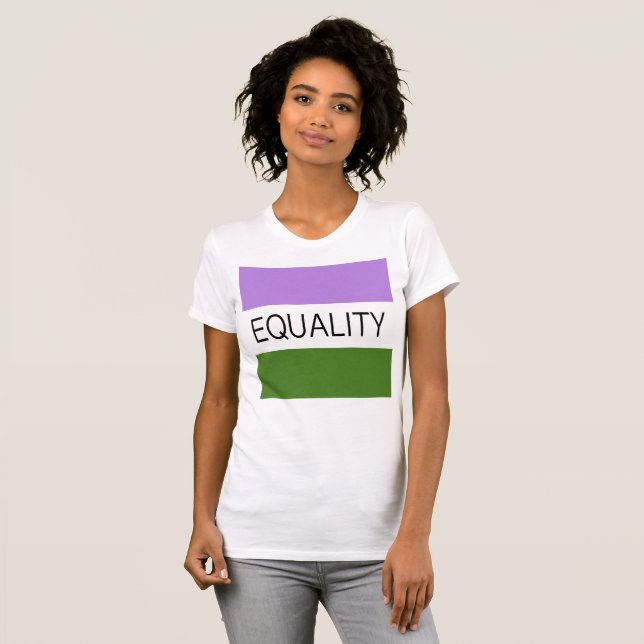 EQUALITY Genderqueer Flag T-Shirt (Front Full)