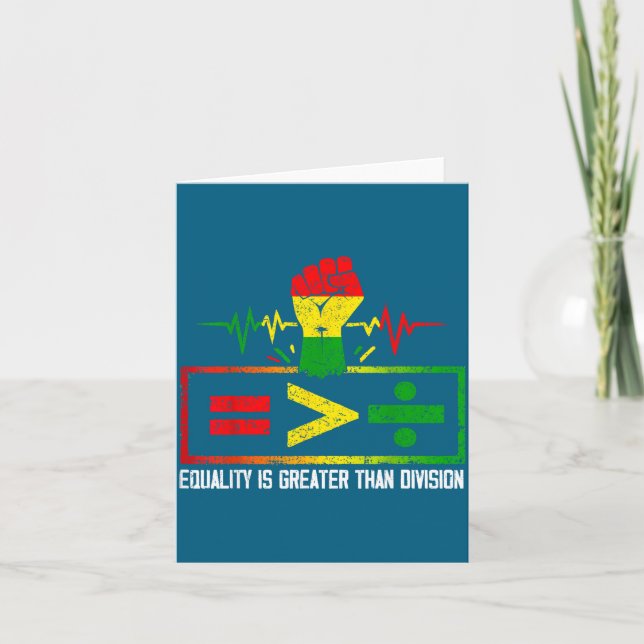 Equality Greater Than Division Black Illustration Card (Front)