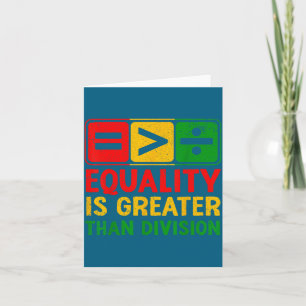 Equality Greater Than Division Black Illustration Card