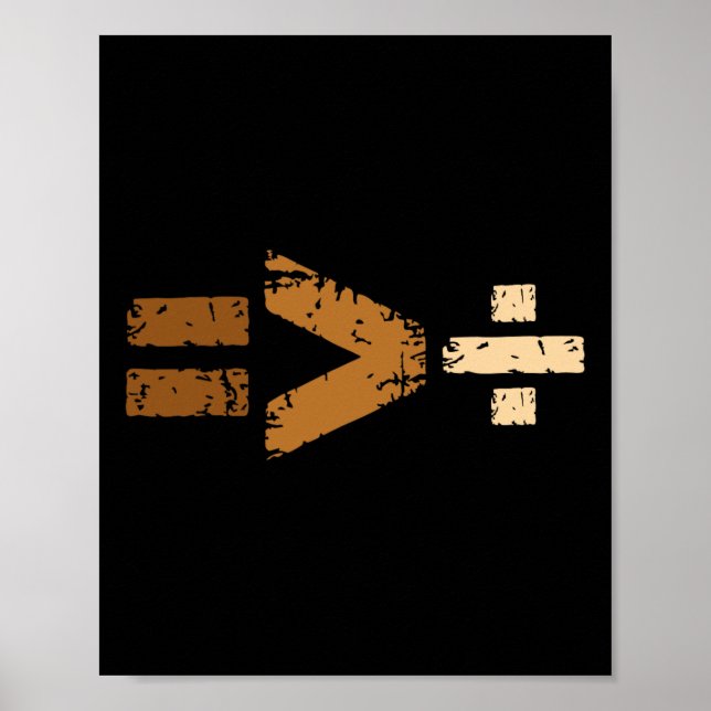 Equality Greater Than Division Equal Rights Math S Poster (Front)