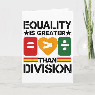 Equality > Division Black History Month Math Pr Card