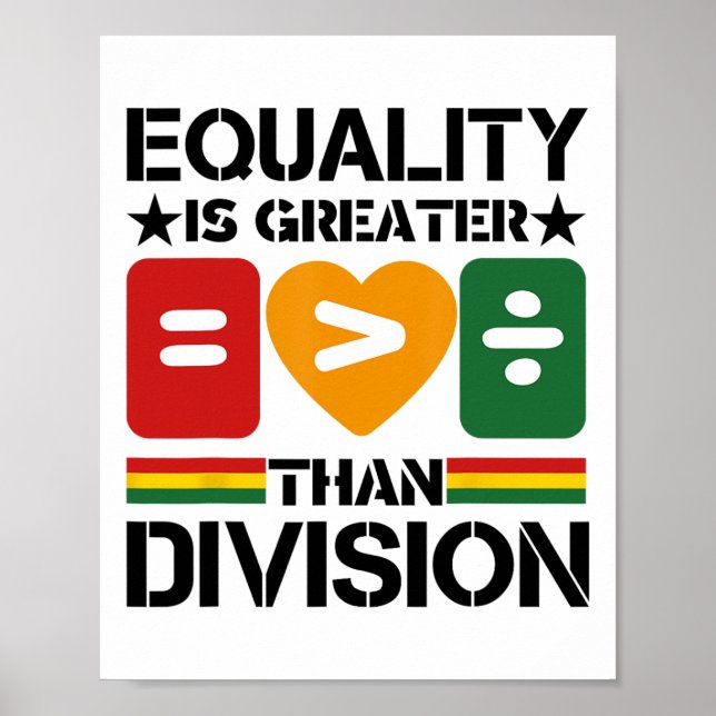 Equality > Division Black History Month Math Pr Poster (Front)