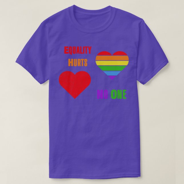 Equality Hurts No One Tshirt LGBT Pride  LGBTQ Sup (Design Front)
