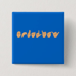 EQUALITY in American Sign Language 15 Cm Square Badge