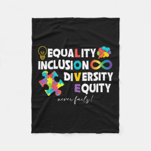 Equality Inclusion Diversity Equity Love Autism Aw Fleece Blanket