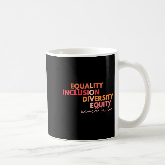 Equality Inclusion Diversity Equity Love Never Fai Coffee Mug (Right)