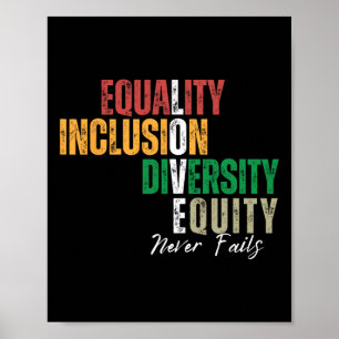 Equality Inclusion Diversity Equity Love Never Fai Poster