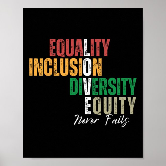 Equality Inclusion Diversity Equity Love Never Fai Poster (Front)