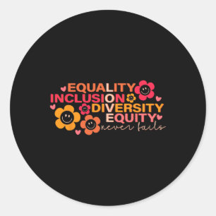 Equality Inclusion Diversity Equity Puzzle Autism Classic Round Sticker