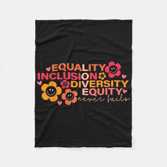 Equality Inclusion Diversity Equity Puzzle Autism  Fleece Blanket (Front)