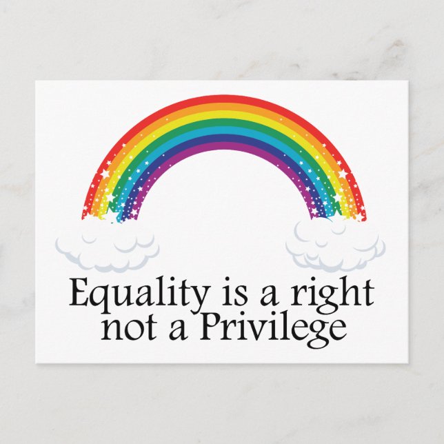 Equality is a right not a privilege postcard (Front)