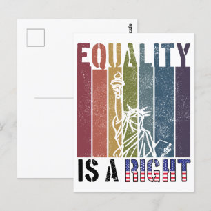 Equality Is A Right Patriotic LGBTQ & Racial Right Postcard