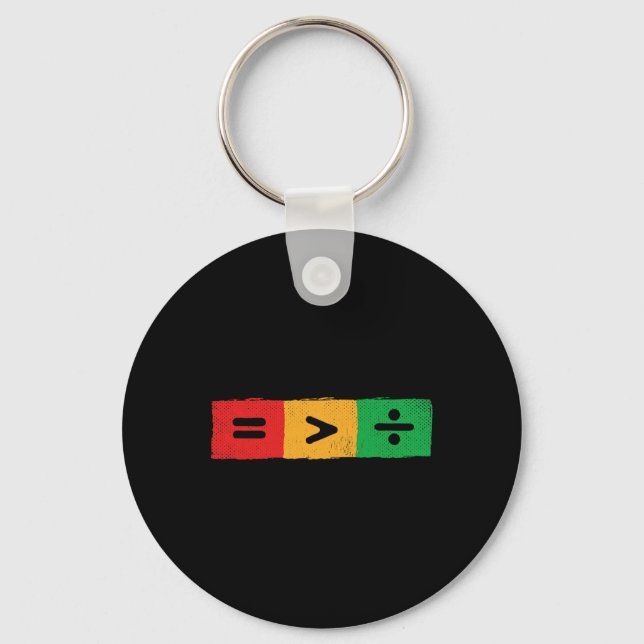 Equality Is Greater Than Division Afro Antiracism  Key Ring (Front)