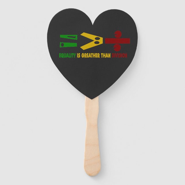 equality is greater than division hand fan (Front)