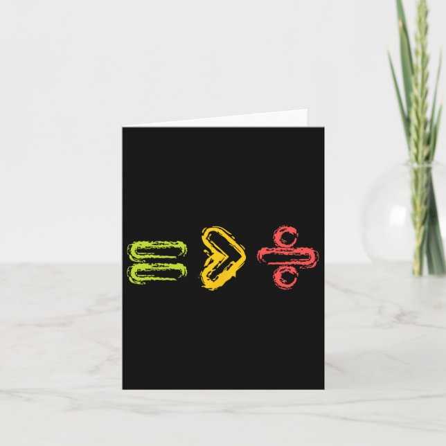 Equality Is Greater Than Division Human Rights  Card (Front)