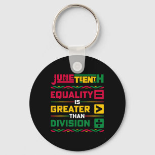 Equality Is Greater Than Division Juneteenth Afro  Key Ring