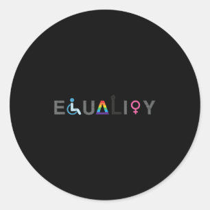 Equality Lgbt Disability Lgbtq Distressed _1 Classic Round Sticker