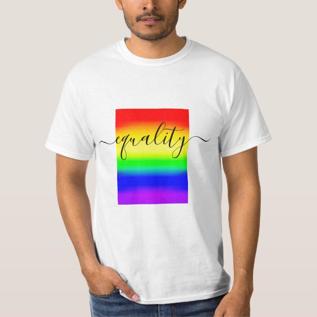 Equality LGBT Rainbow Pride Flag Ombre Gradient T-Shirt (Front)