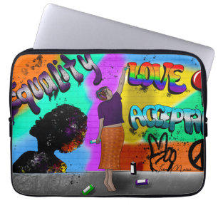 Equality, Love and Acceptance Hand Drawn Art Laptop Sleeve