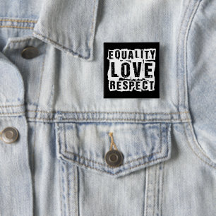 Equality Love and Respect Pride Month 15 Cm Square Badge