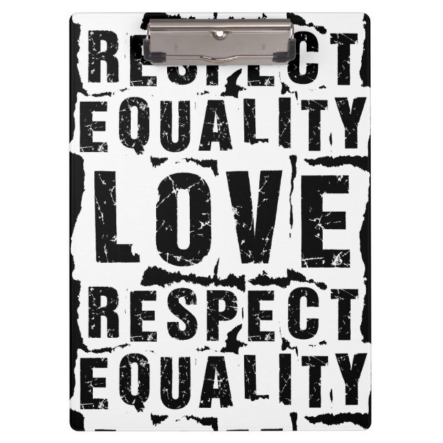 Equality Love and Respect Pride Month Clipboard (Front)