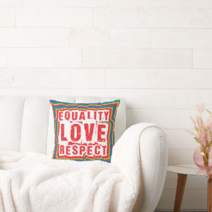 Equality Love and Respect Pride Month Cushion