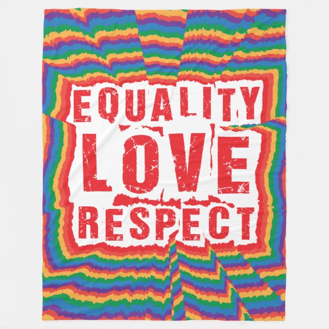 Equality Love and Respect Pride Month Fleece Blanket (Front)