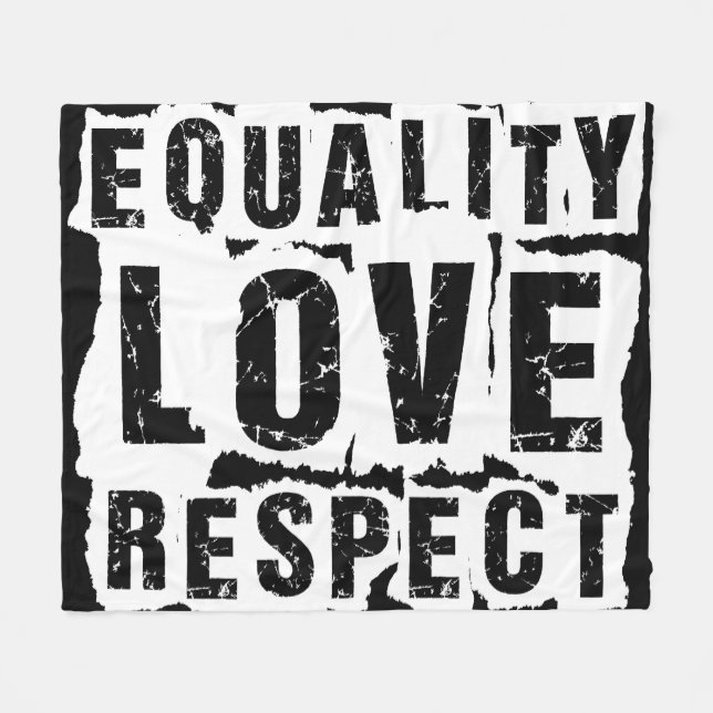 Equality Love and Respect Pride Month Fleece Blanket (Front (Horizontal))